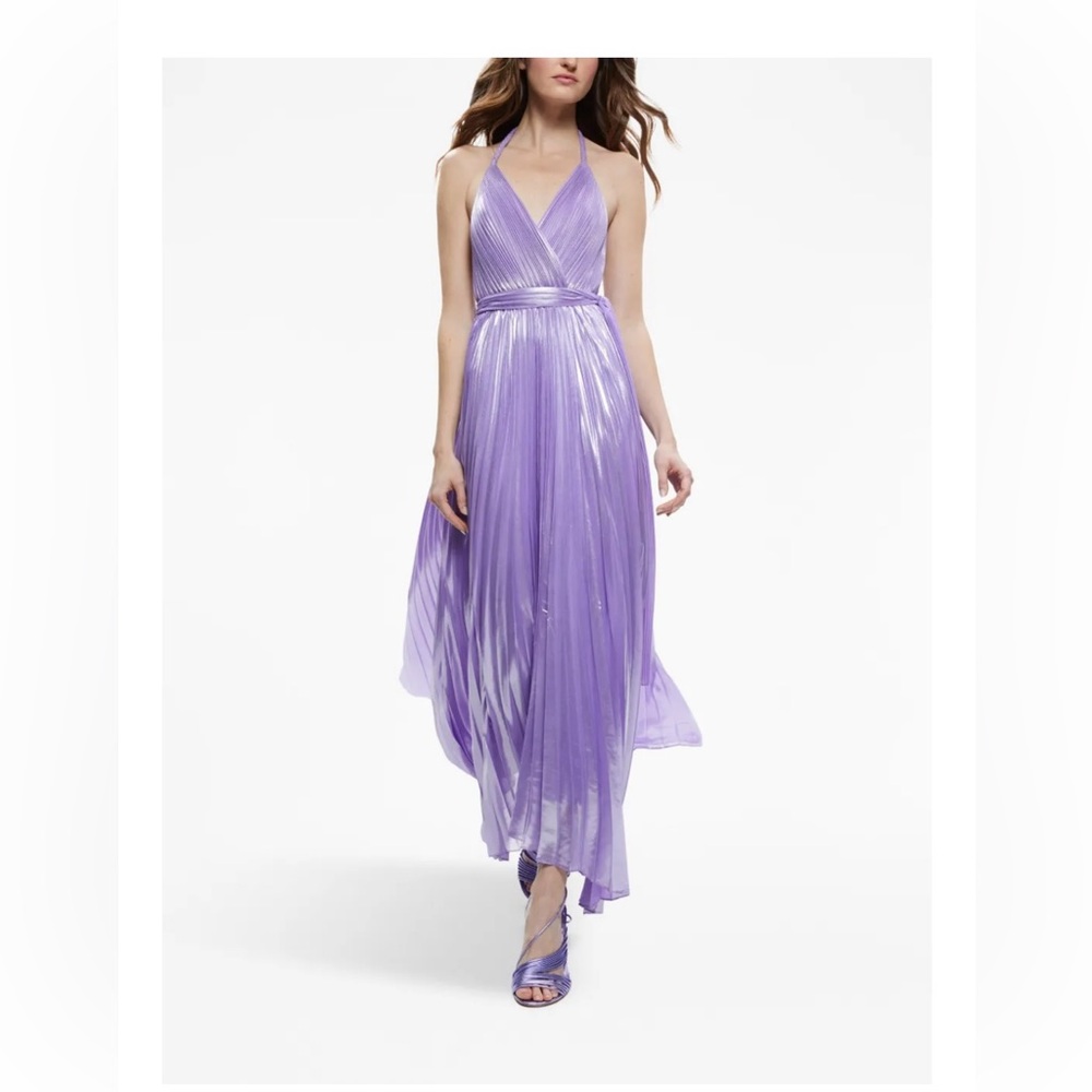 BRAND NEW Alice & Olivia Arista pleated maxi dress in beautiful lavender. NWT